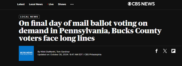 Grove: Lack of Planning from Counties and PA Department of State Should not Create a Crisis for Voters 